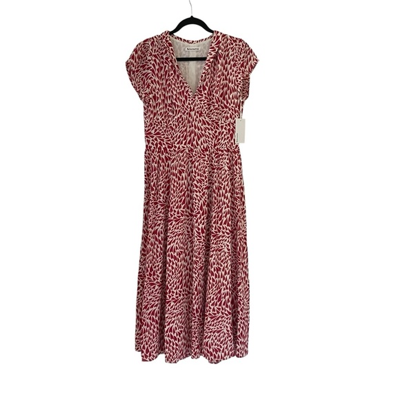 Reformation Alisa Heart Love Red and White Sundress with Flutter Sleeves NWT - Picture 4 of 16